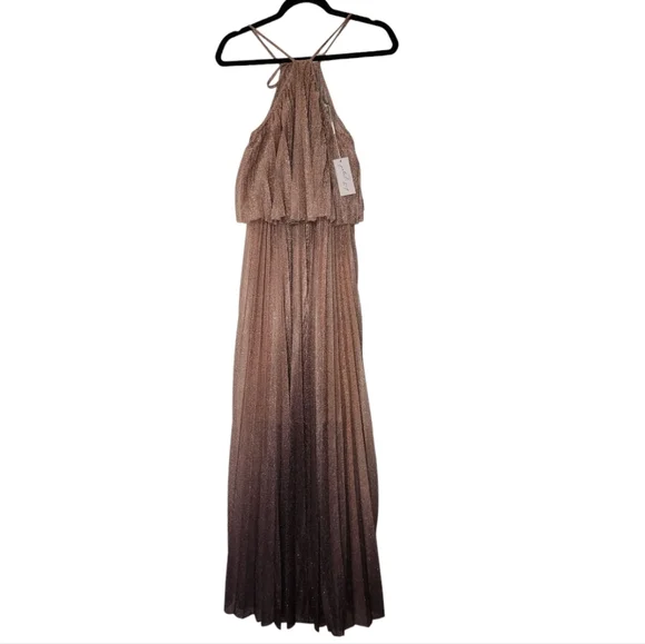 Petal & Pup Women's Gia Pleated Halterneck Maxi Dress - Picture 5 of 8